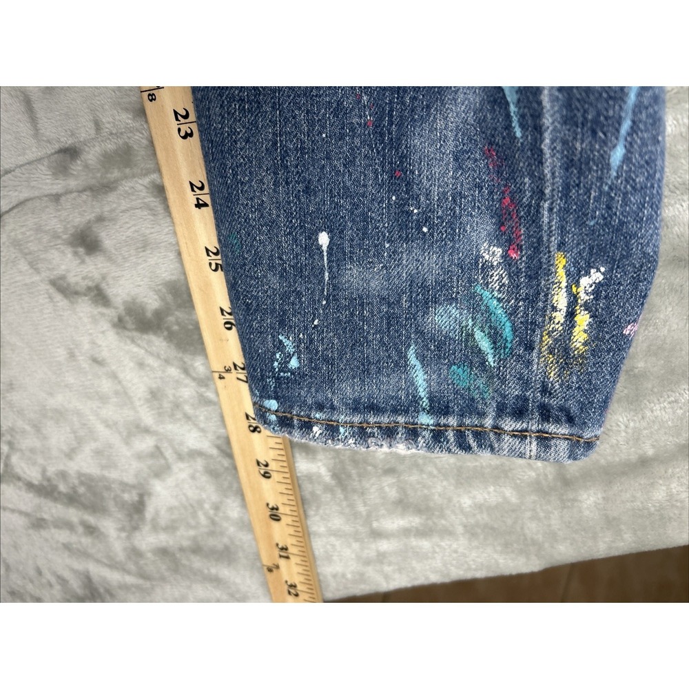 Polo Ralph Lauren Astor Slim Boyfriend Jeans Paint Splatter Distressed Jeans 27 - Picture 7 of 16